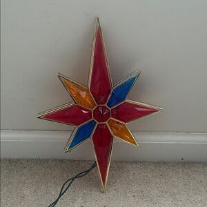 Festive Star Holiday Light Decor - Red, Blue, and Orange